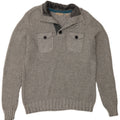 Ted Baker Maglione da uomo con collo a bottoni taglia 4 grande cotone grigio