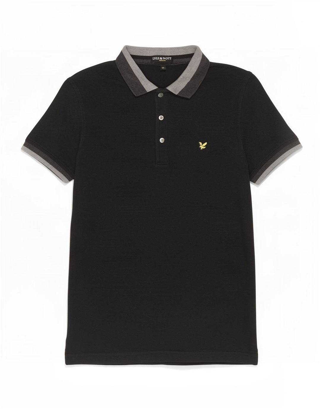 Polo da uomo Lyle & Scott in cotone color block medio nero