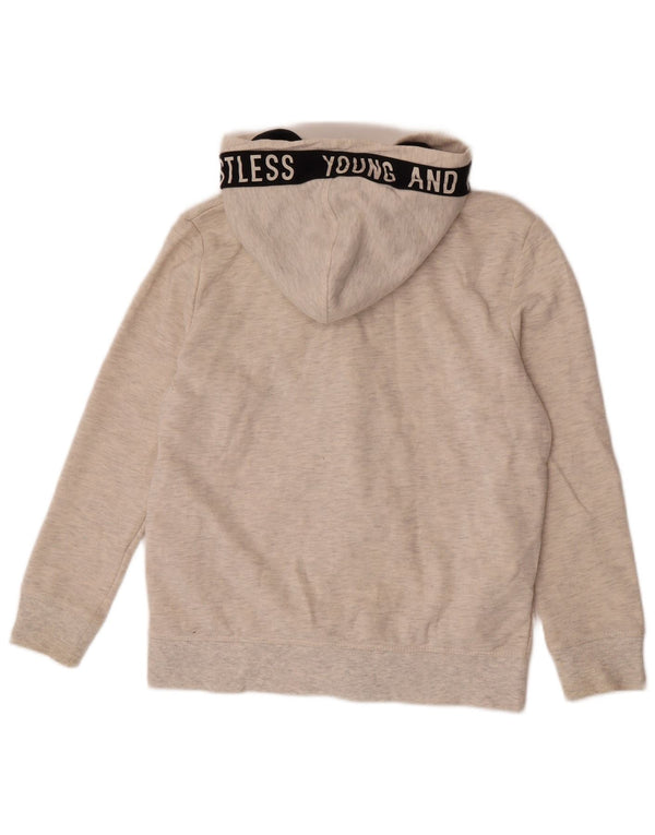 Maglione con cappuccio e zip grafica per ragazzi Zara 11-12 anni bianco sporco chiazzato