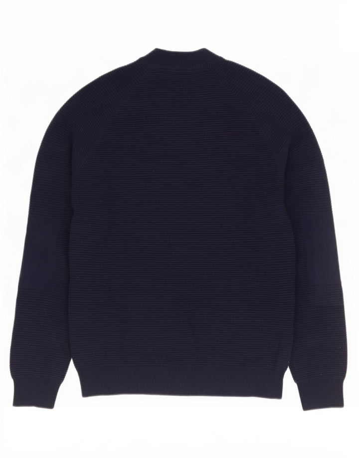 Maglione maglione da uomo a collo alto Ted Baker taglia 3 cotone medio blu navy