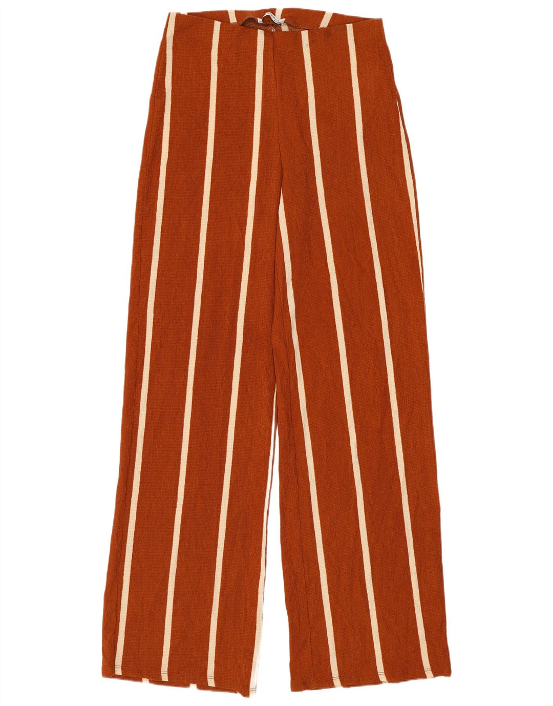 Pantaloni a gamba larga da donna Zara medi W28 L31 poliestere a righe marroni