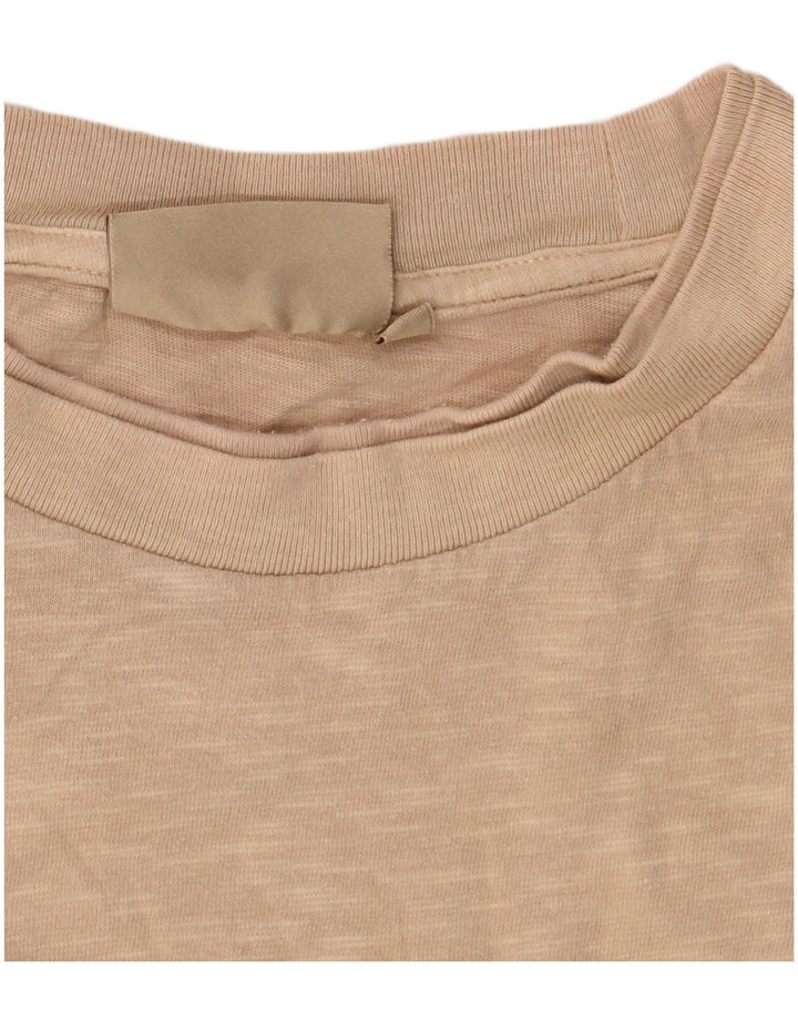 T-shirt da uomo Weird Fish Top grande in cotone chiazzato beige