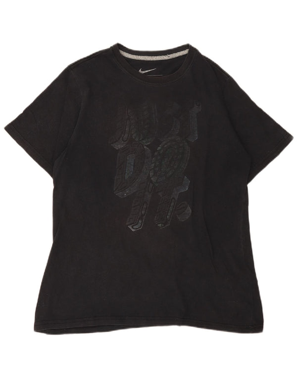 T-shirt grafica da ragazzo Nike Top 13-14 anni XL cotone nero