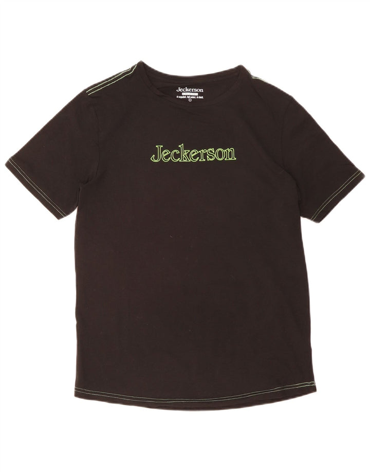 T-shirt grafica da uomo Jeckerson Top grande in cotone nero