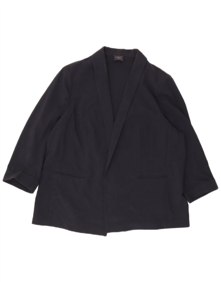 Giacca Open Blazer da donna Marks & Spencer UK 20 2XL poliestere blu navy
