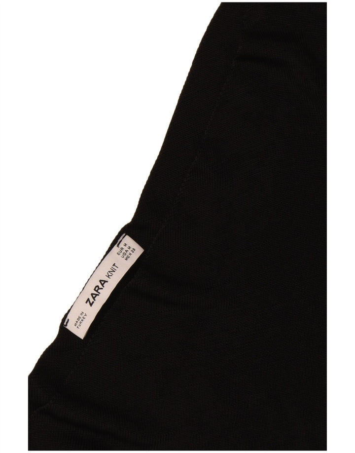 Top corto monospalla da donna Zara UK 12 viscosa nera media