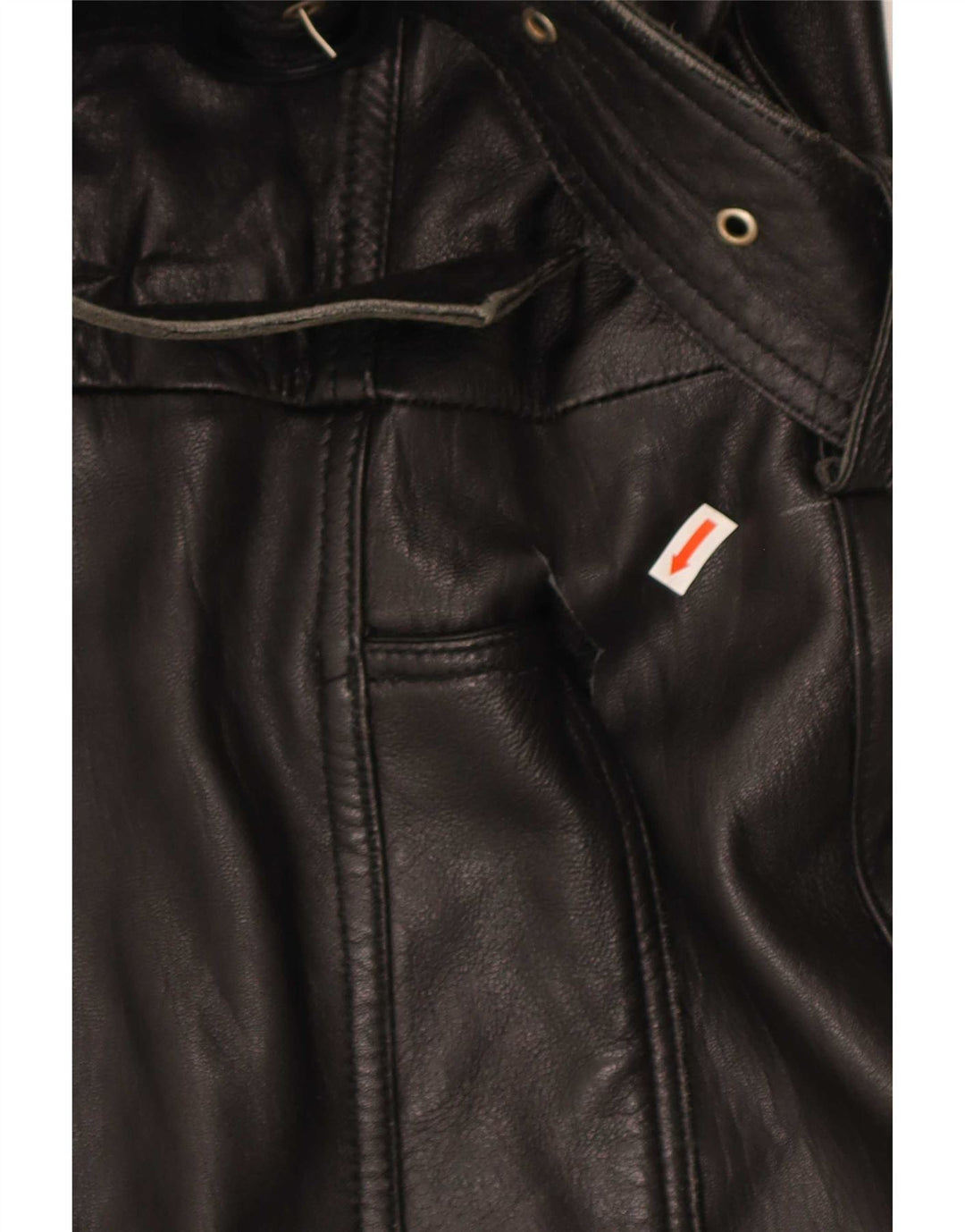 Cappotto in pelle vintage da donna UK 16 grande nero