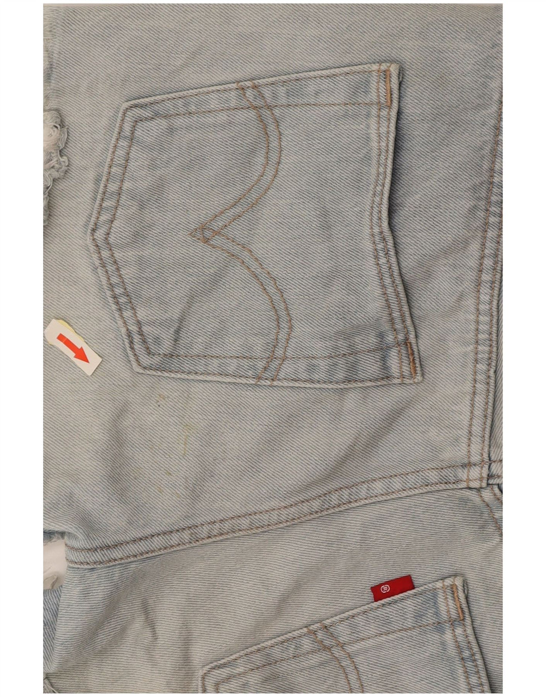 LEVI'S Pantaloncini di jeans 501 da donna W27 piccoli in cotone blu