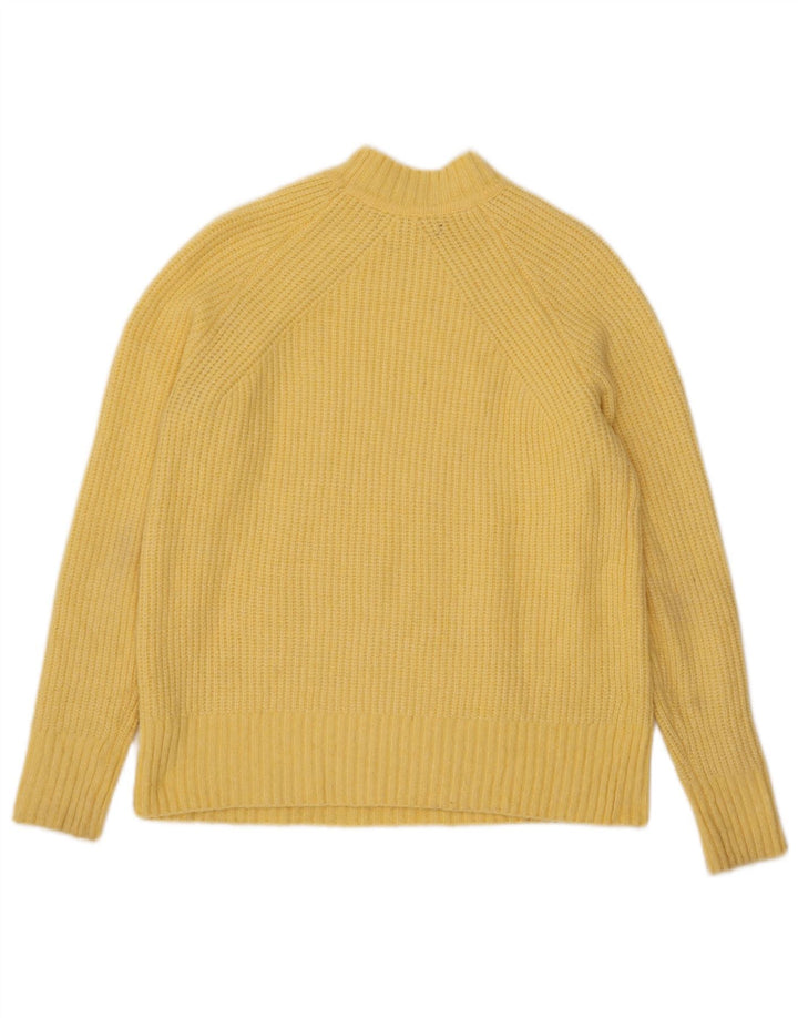 Maglione maglione a collo alto da donna Marks & Spencer UK 10 piccolo giallo