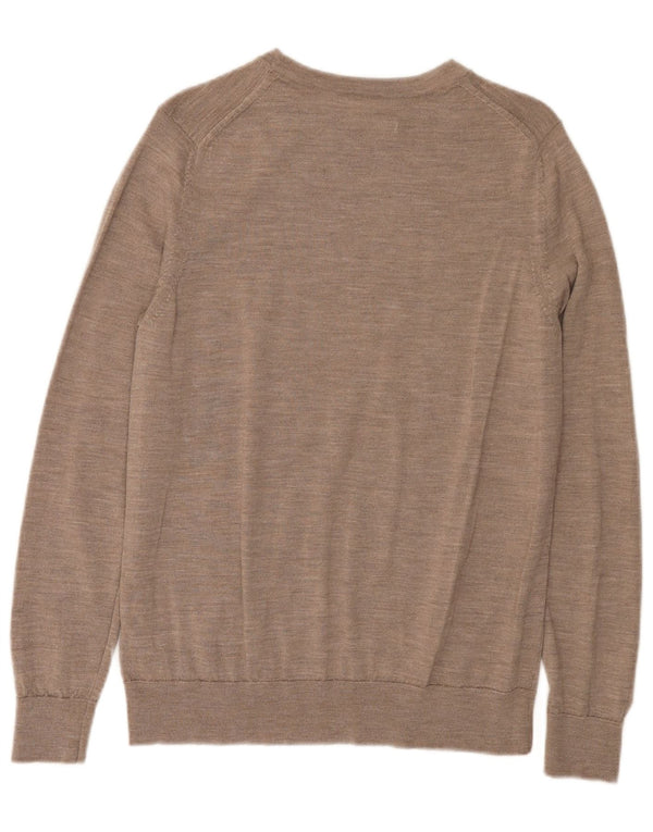 Maglione maglione con scollo a barca da donna Marks & Spencer UK 16 grande marrone screziato