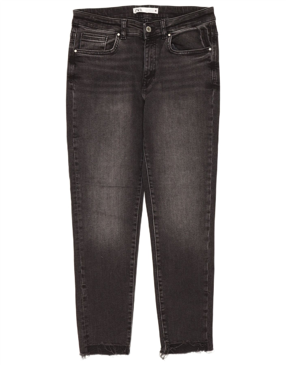 Jeans slim da donna ZARA EU 42 Large W32 L27 Nero