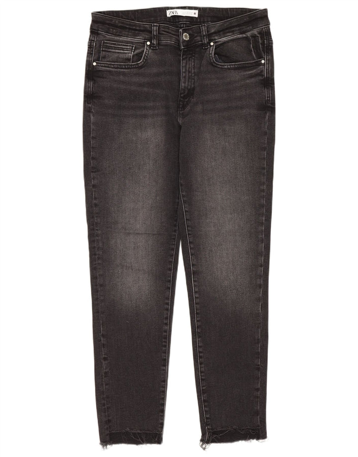 Jeans slim da donna ZARA EU 42 Large W32 L27 Nero
