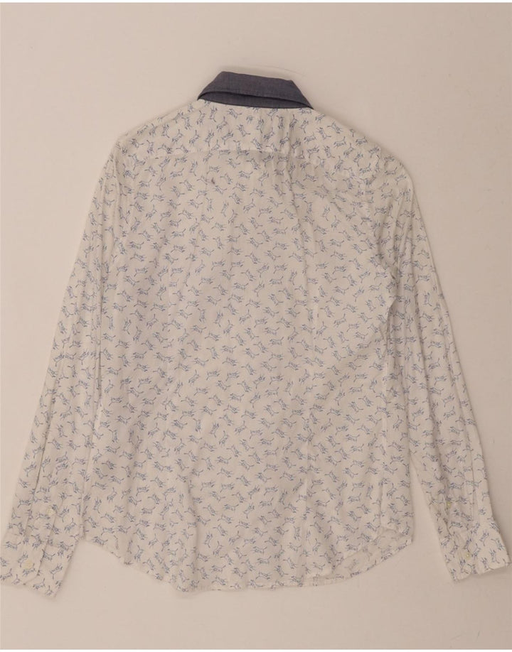 LEVI'S Womens Shirt Medium White Animal Print Cotton Vintage Levi's and Second-Hand Levi's from Messina Hembry 