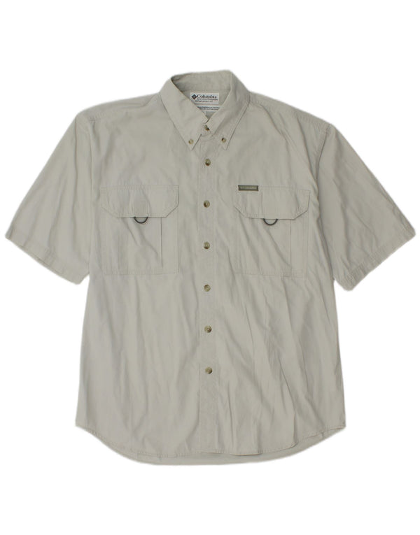 Camicia a maniche corte da uomo Columbia Small in cotone grigio