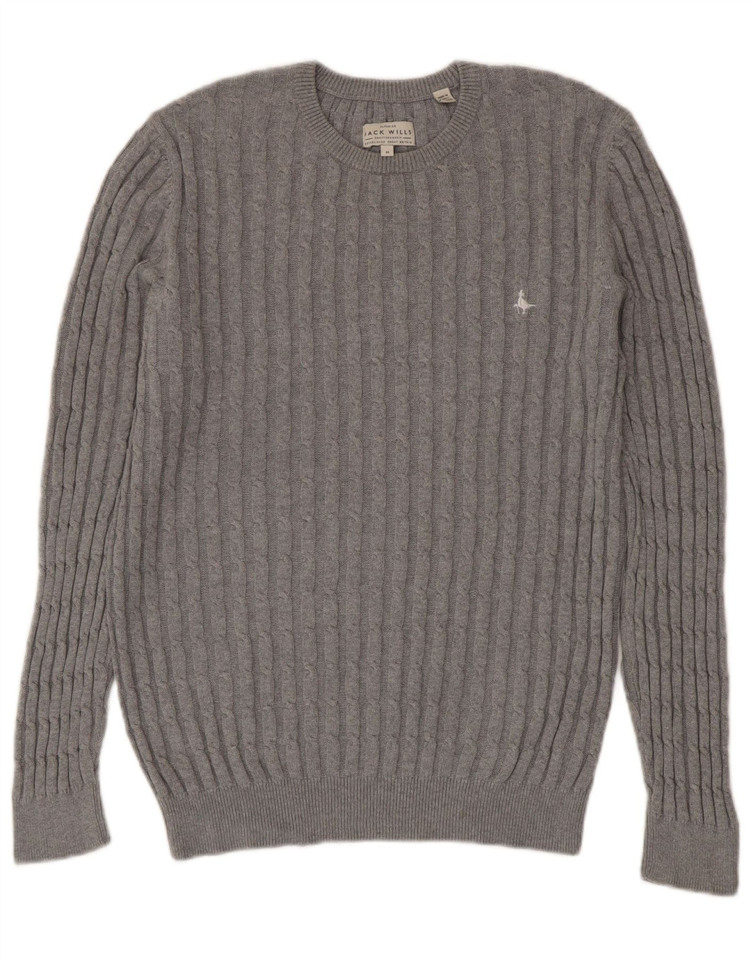 Maglione maglione girocollo da uomo Jack Wills in cotone grigio medio