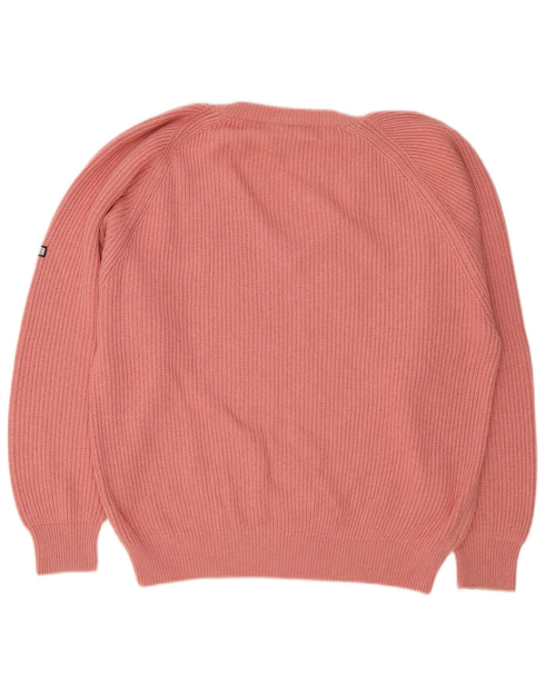 Maglione maglione oversize con scollo a V da donna Navigare UK 14 Cotone rosa medio