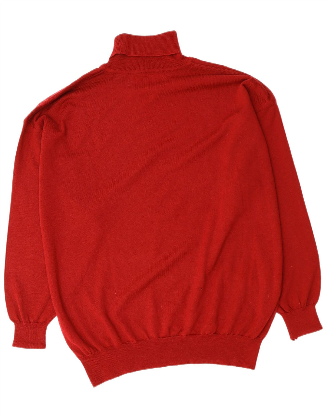 Maglione maglione collo alto da uomo VINTAGE XL lana merino rossa