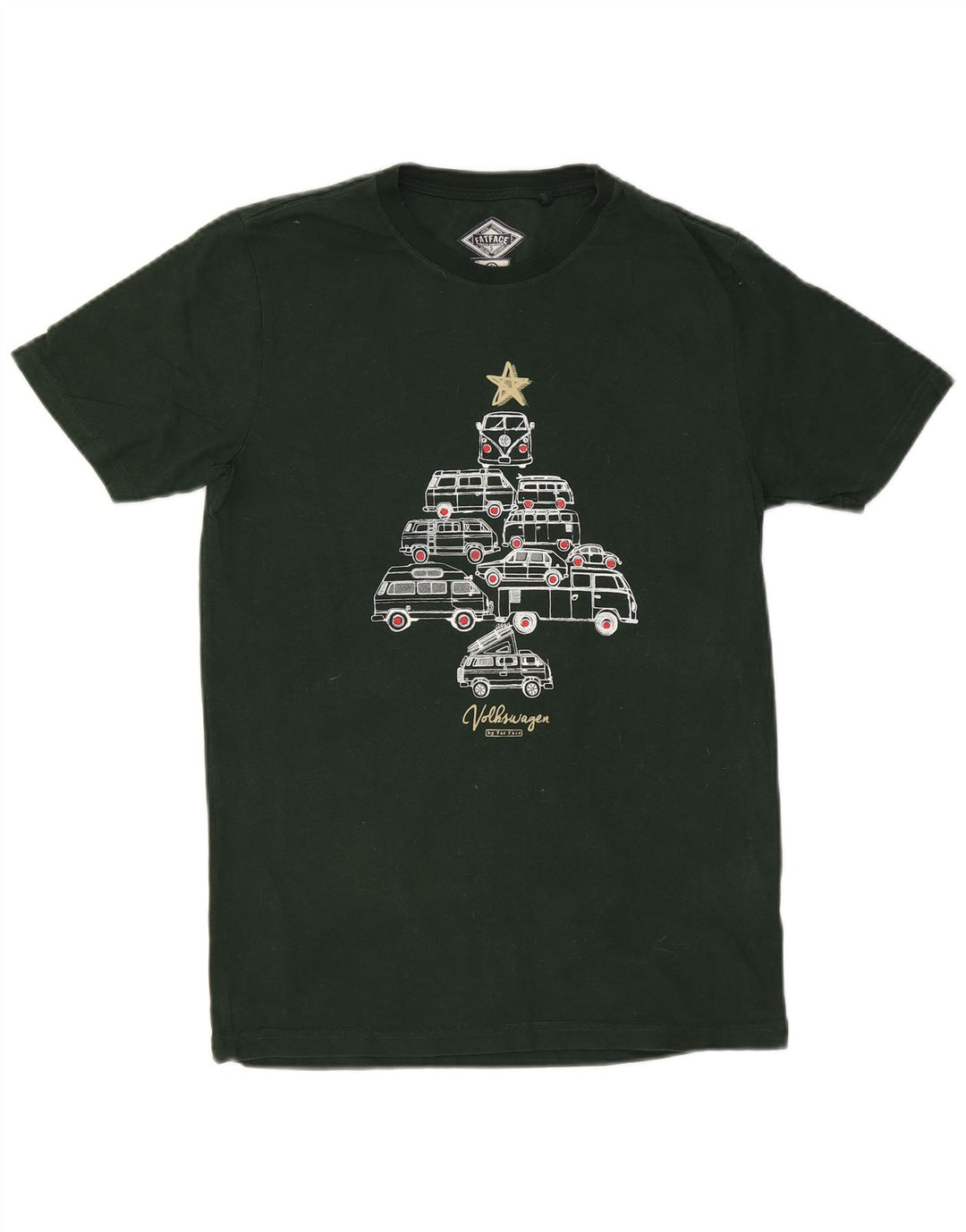T-shirt grafica da uomo Fat Face Top piccola in cotone verde