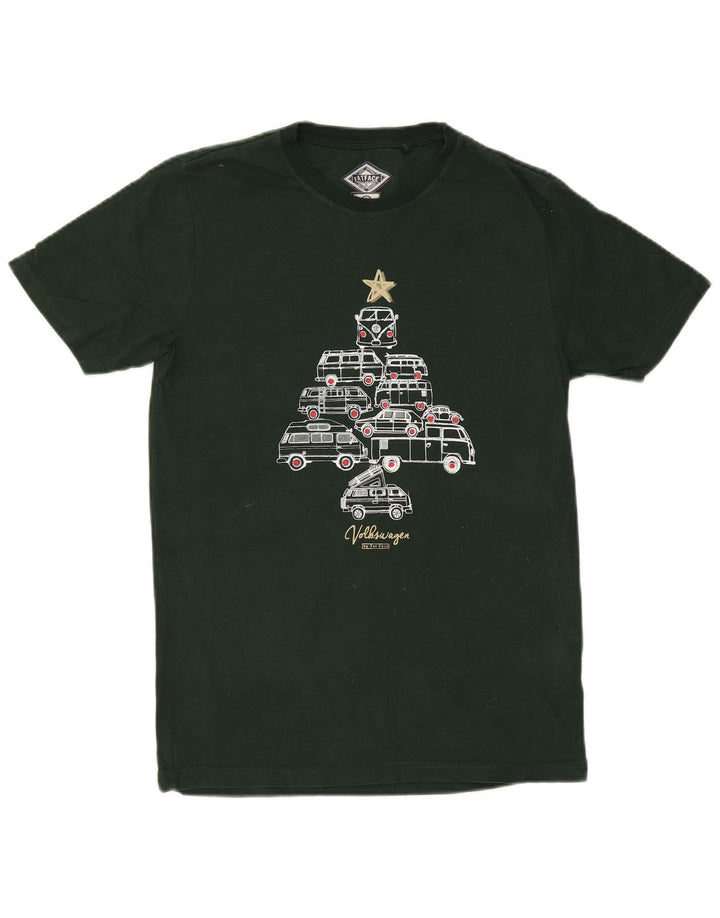 T-shirt grafica da uomo Fat Face Top piccola in cotone verde