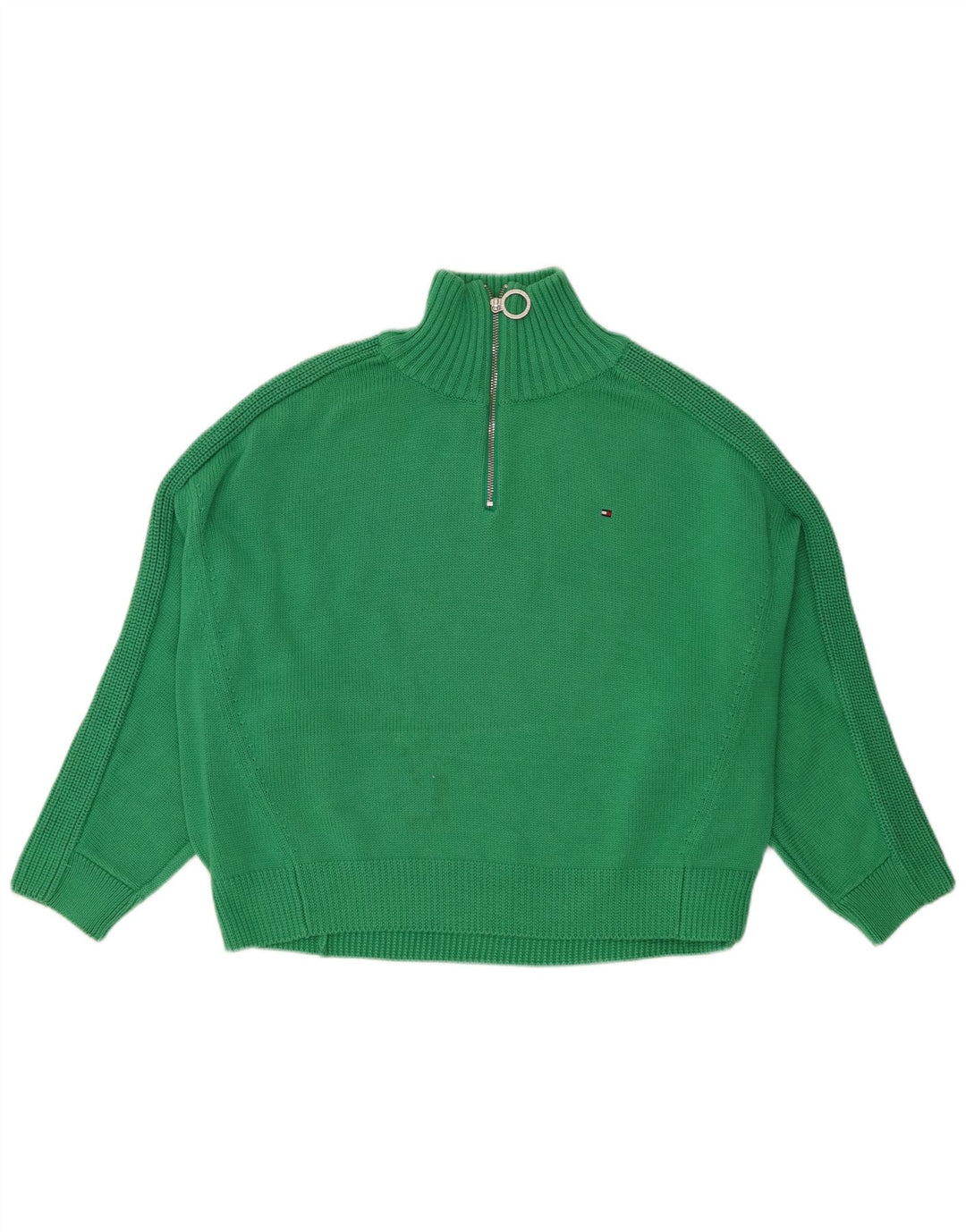 Maglione maglione oversize con zip e collo da donna Tommy Hilfiger UK 14 Verde medio