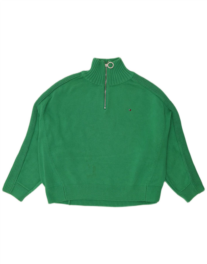 Maglione maglione oversize con zip e collo da donna Tommy Hilfiger UK 14 Verde medio