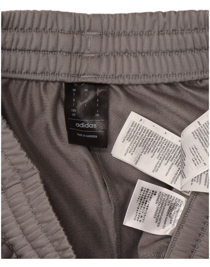 ADIDAS Mens Graphic Tracksuit Trousers Joggers Large  Grey Polyester