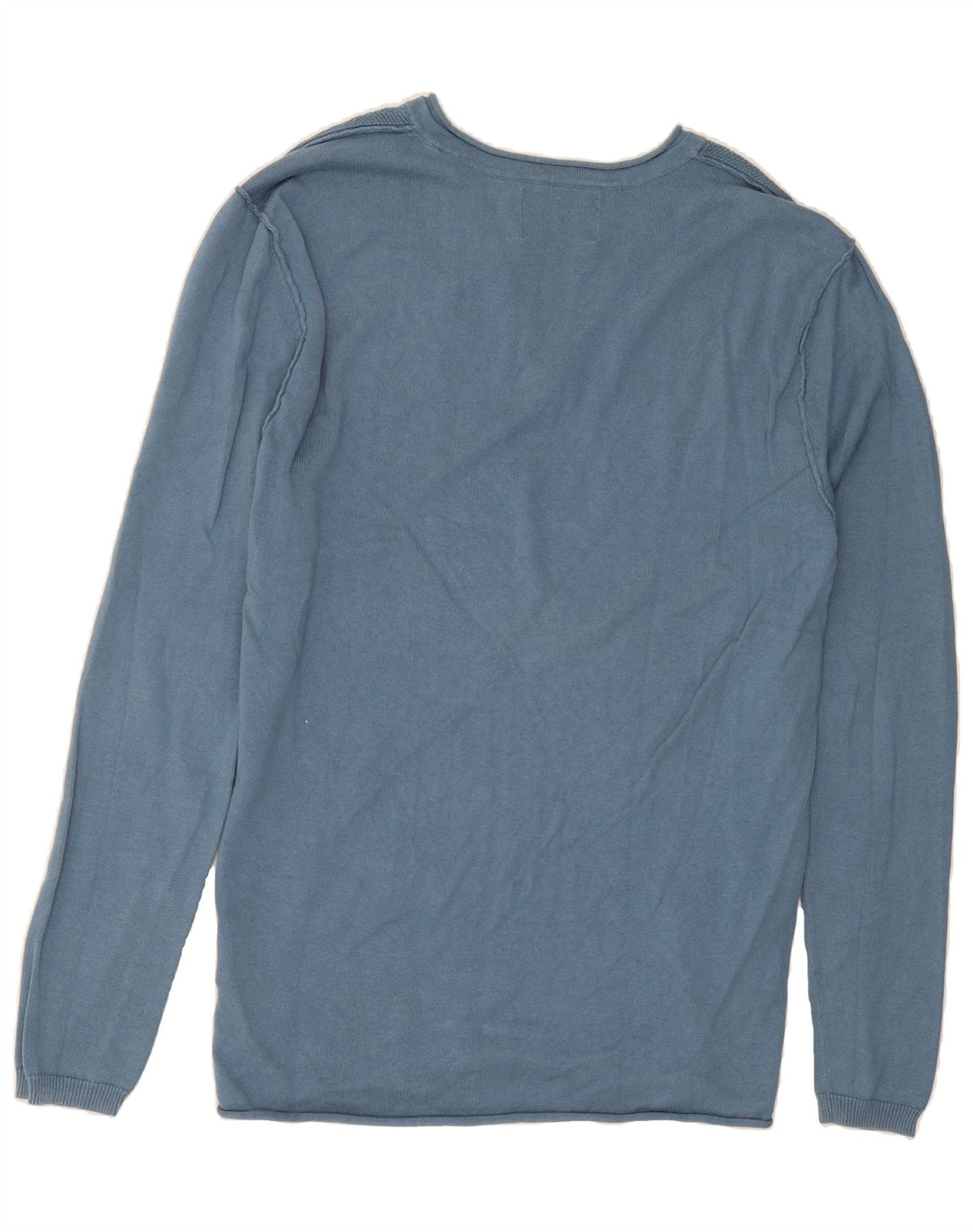 GUESS Mens V-Neck Jumper Sweater UK 40 Medium Blue Cotton Vintage Guess and Second-Hand Guess from Messina Hembry 