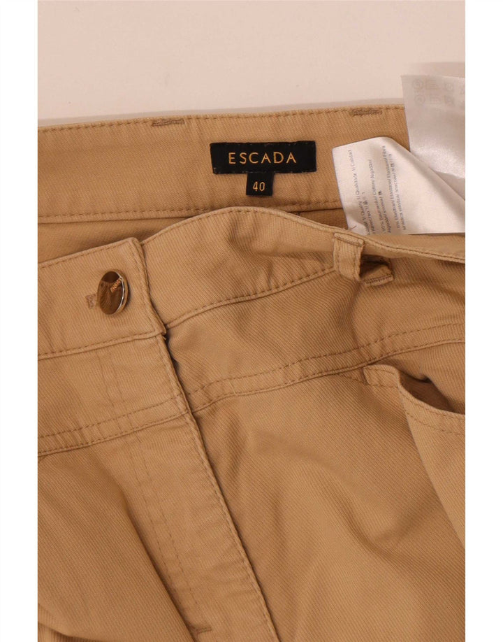 Pantaloni chino dritti da donna Escada EU 40 medio W30 L28 cotone beige