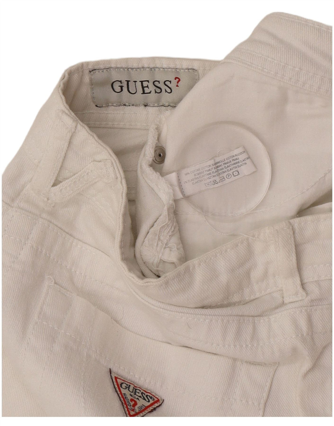 Jeans slim da donna Guess W28 L27 cotone bianco
