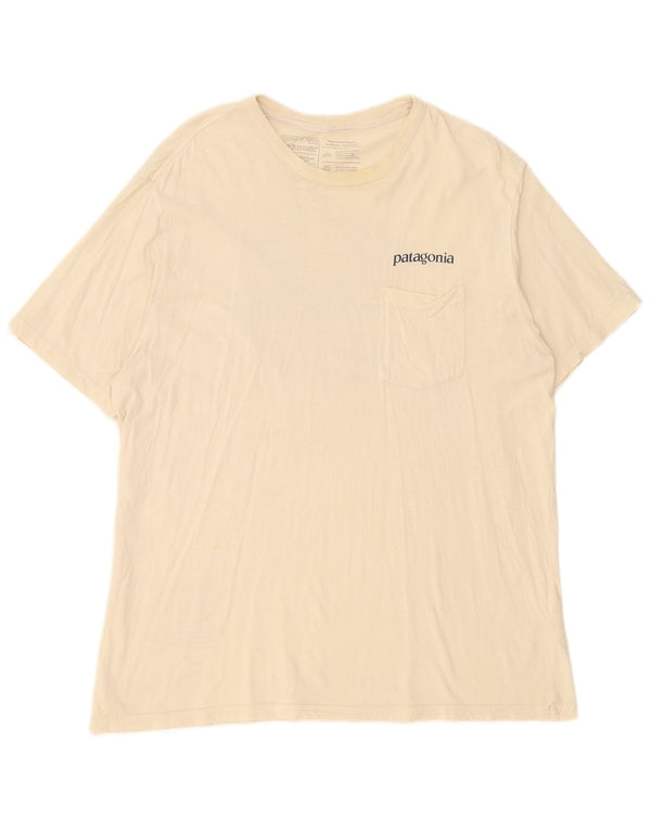Patagonia T-shirt grafica da uomo con vestibilità regolare, taglia grande, beige