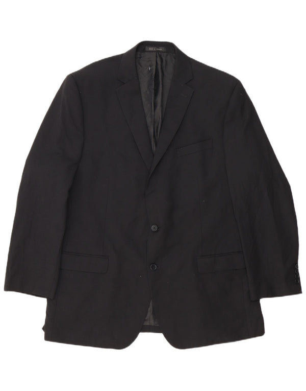 Giacca blazer a 2 bottoni lunga da uomo Michael Kors UK 46 3XL lana nera
