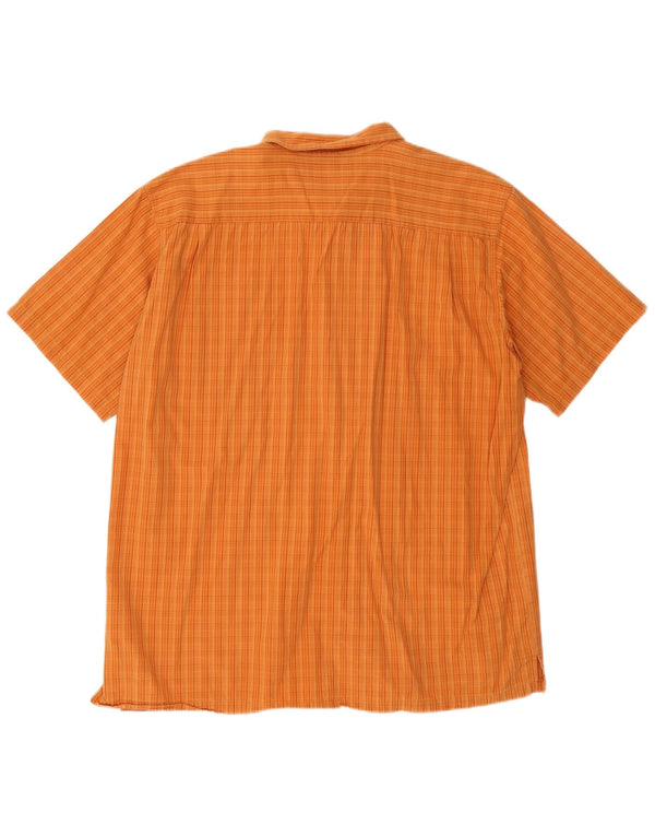 Columbia Mens Short Sleeve Shirt 2XL Orange Check Cotton