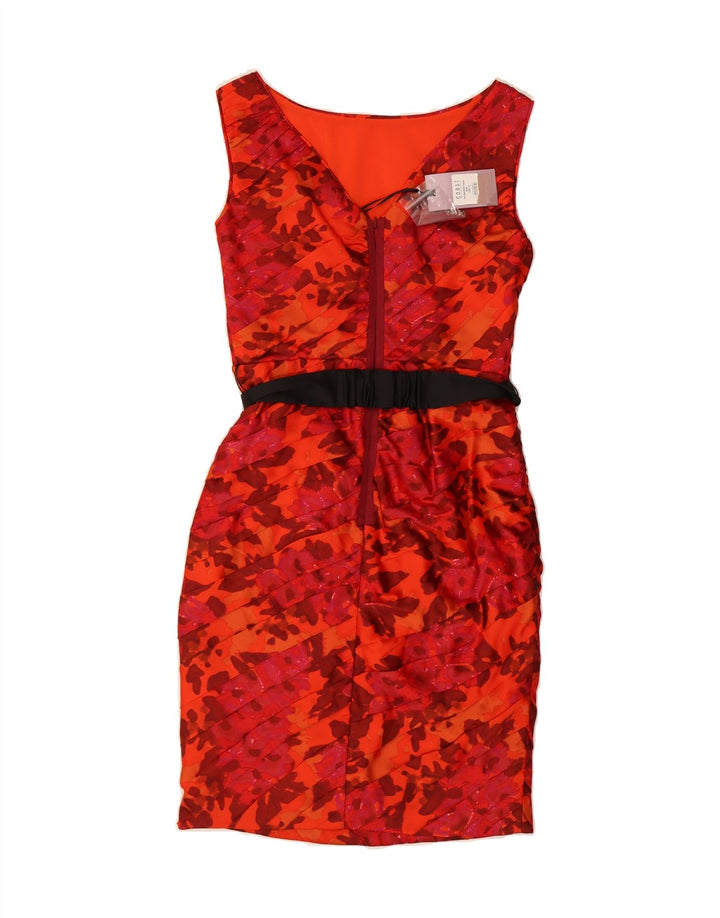 COAST Womens Sleeveless Sheath Dress UK 10 Small  Red Floral Polyester Vintage Coast and Second-Hand Coast from Messina Hembry 