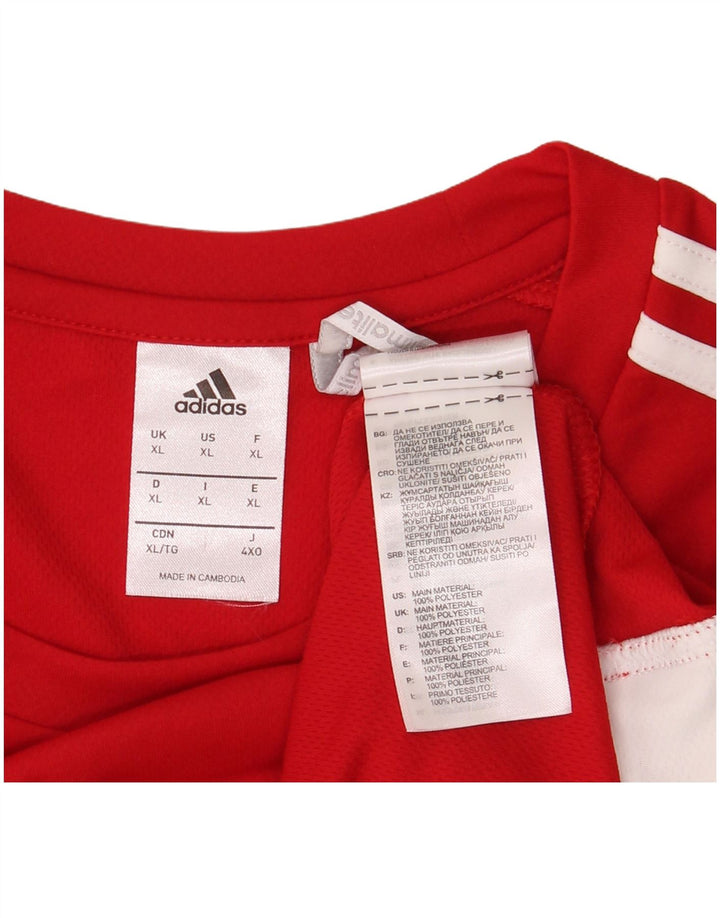 T-shirt Adidas Climalite da uomo XL rossa in poliestere