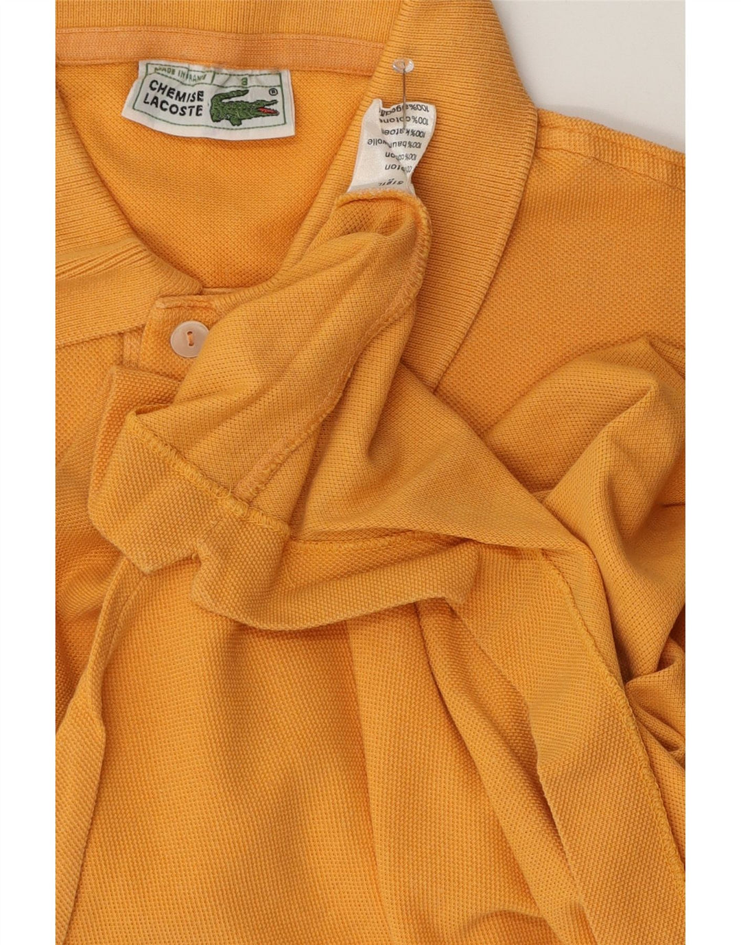 Lacoste Mens Polo Shirt Suze 3 Small Yellow Cotton