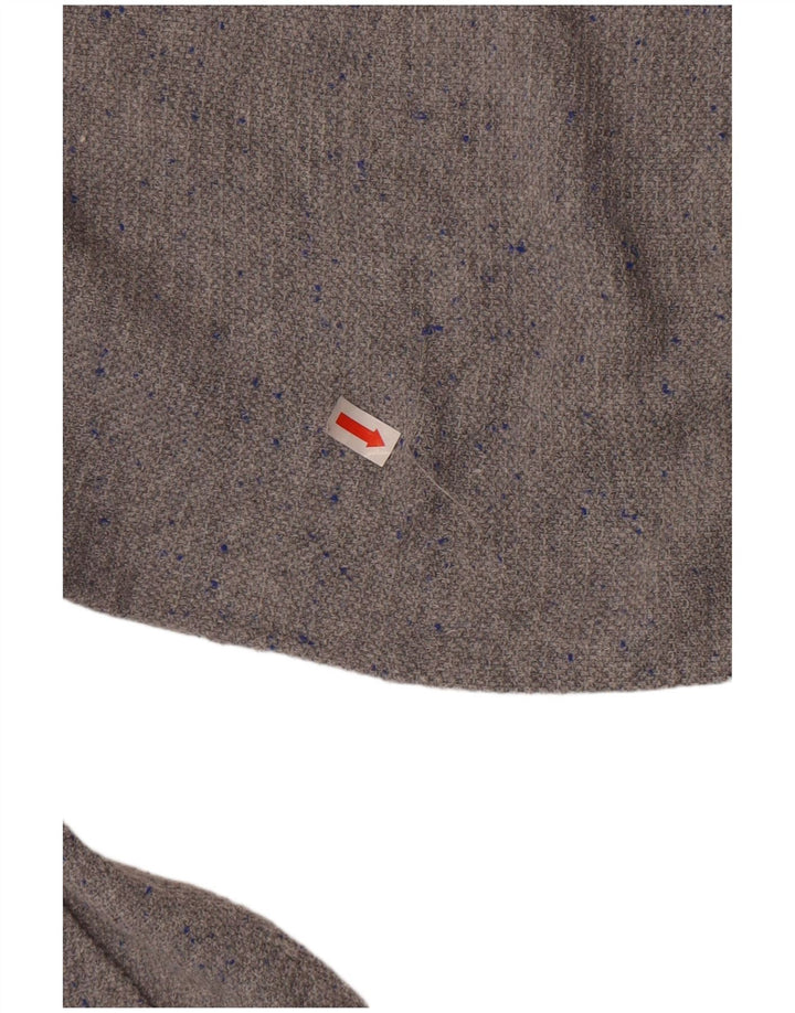 Maglione maglione girocollo da uomo Zara XL in cotone chiazzato grigio