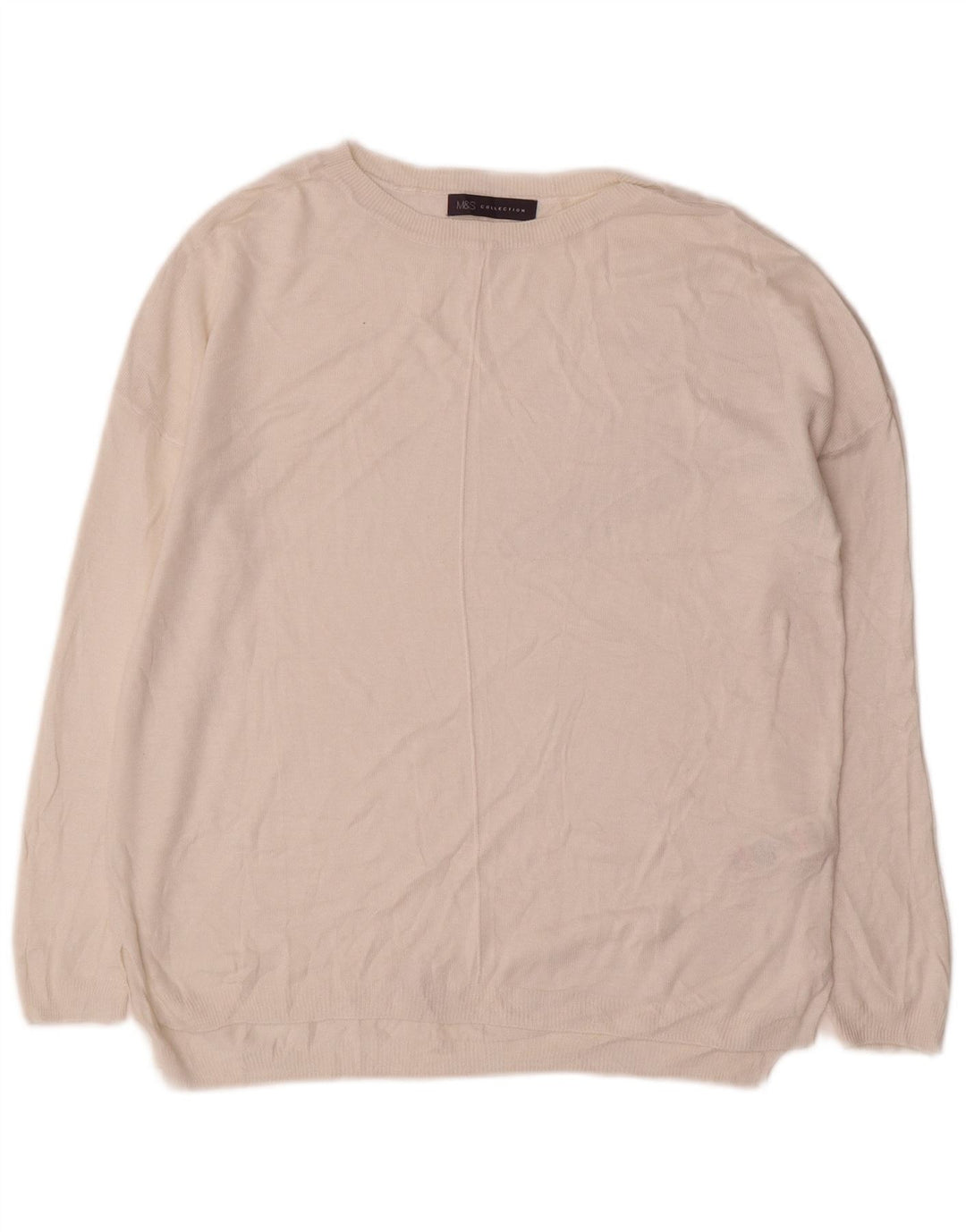 Maglione maglione con scollo a barca da donna Marks & Spencer UK 14 medio bianco sporco