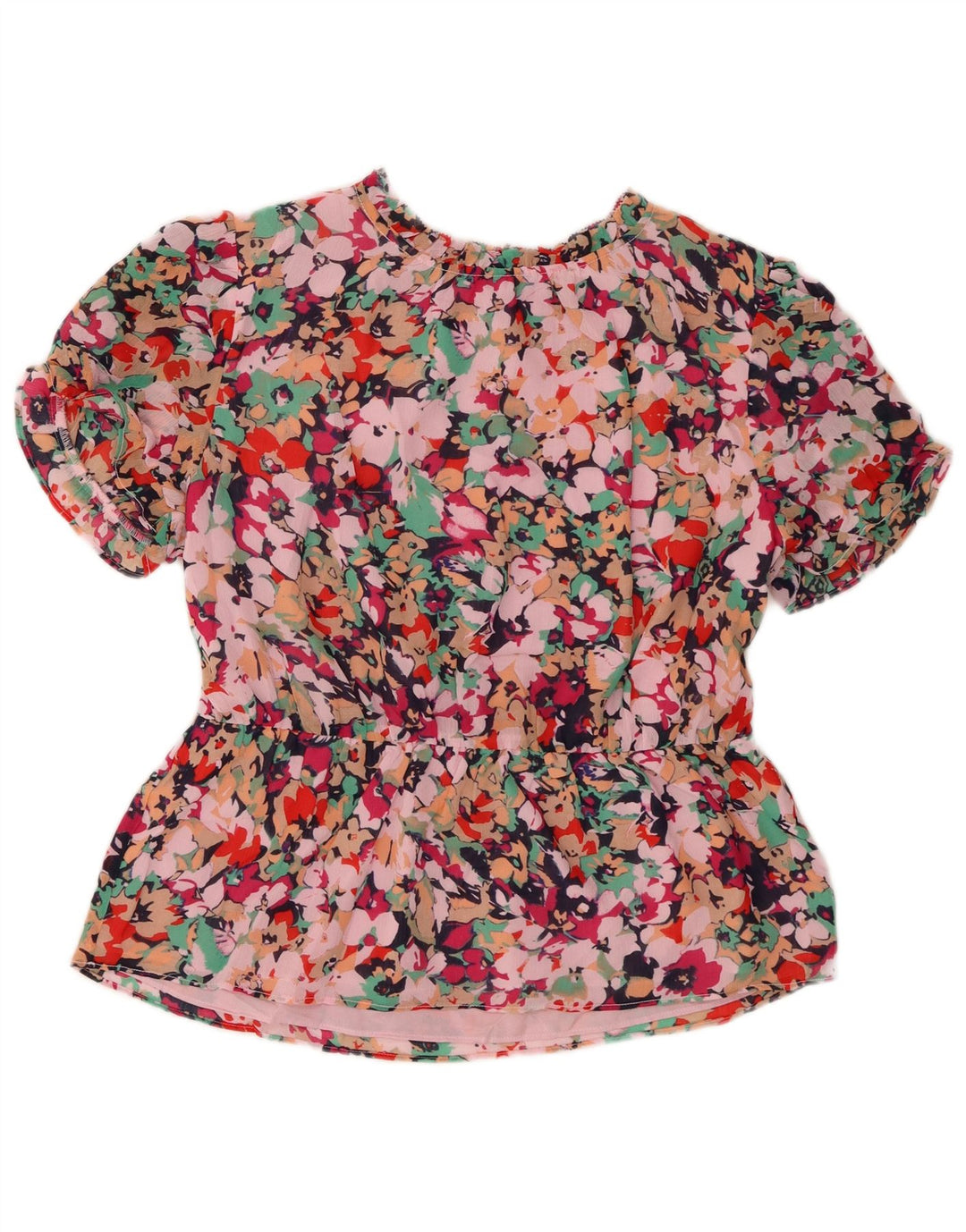 Top camicetta da donna J. CREW UK 14 Poliestere floreale rosa medio