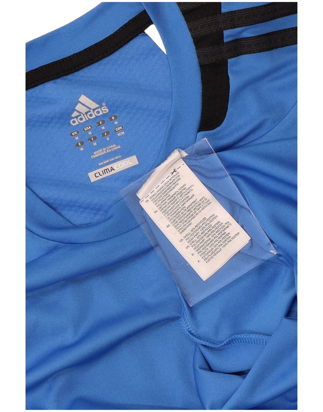 T-shirt ADIDAS da uomo Climacool Top in poliestere color block blu medio