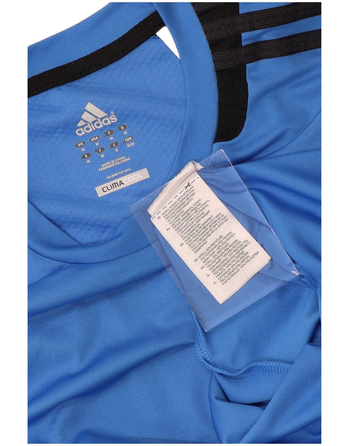T-shirt ADIDAS da uomo Climacool Top in poliestere color block blu medio