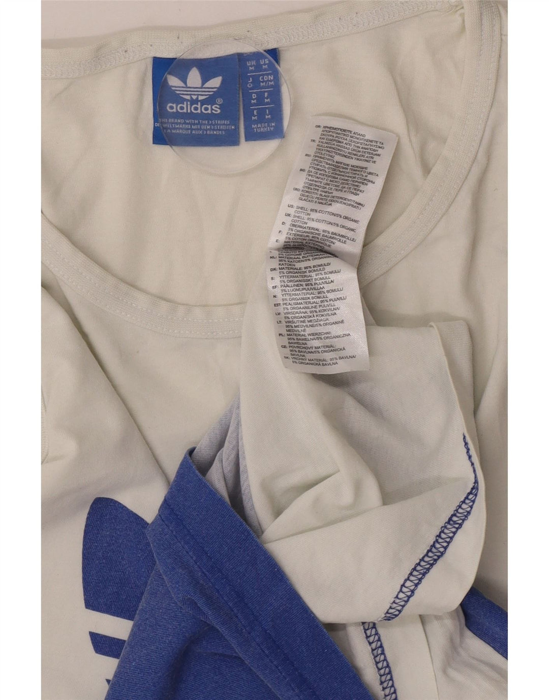 Canotta grafica da uomo Adidas, top in cotone color block bianco medio