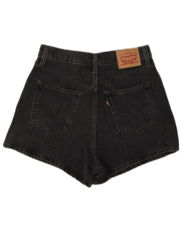 Pantaloncini di jeans a vita alta Mom da donna Levi's W28 cotone nero medio