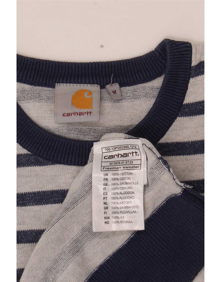 Maglione da uomo girocollo Carhartt in cotone a righe medie blu navy