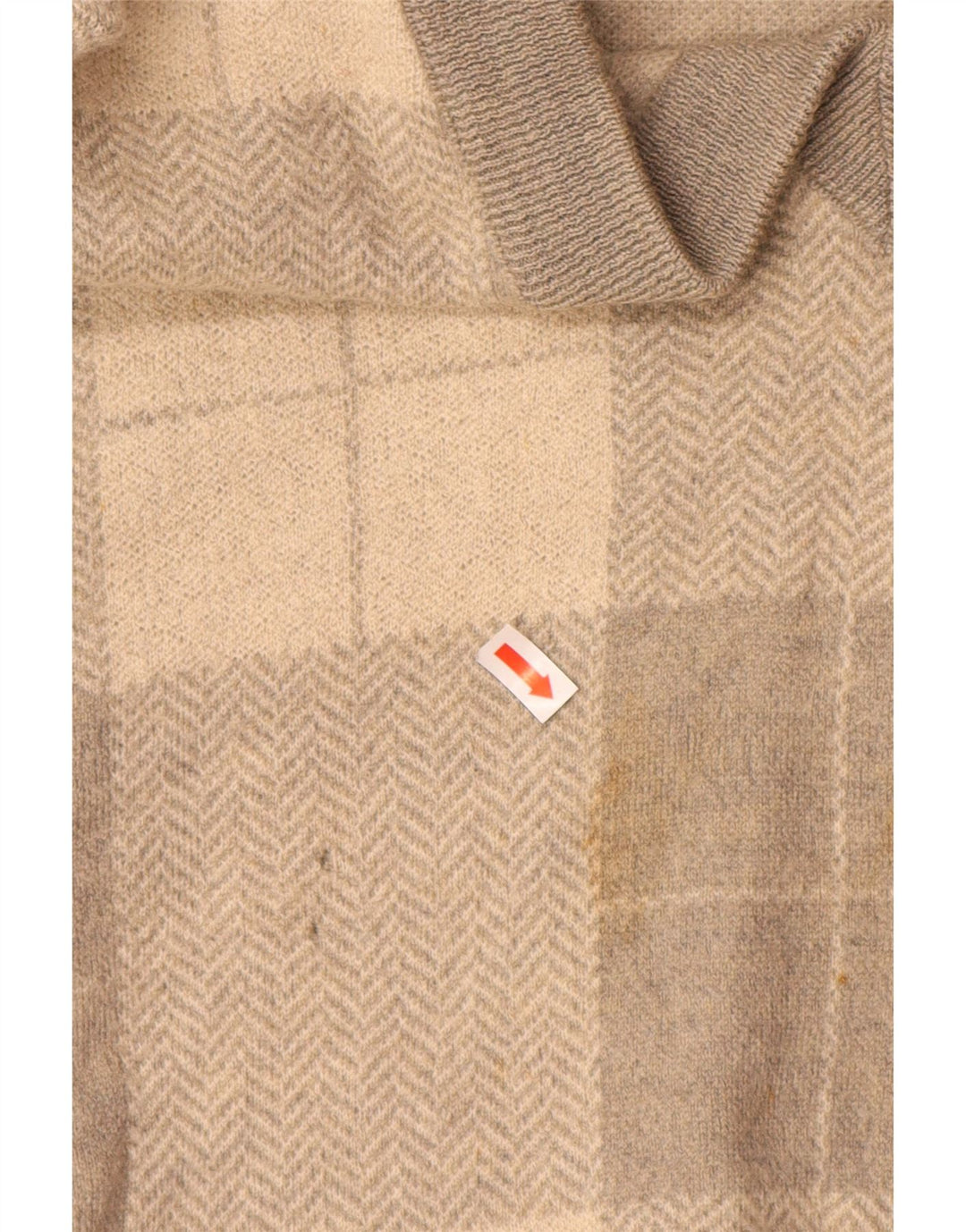 VALENTINO Maglione da uomo con scollo a V XL in lana patchwork grigia