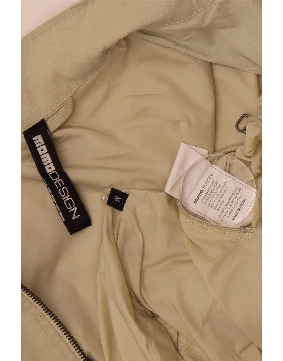 VINTAGE Mens Bomber Jacket UK 38 Medium Beige Nylon