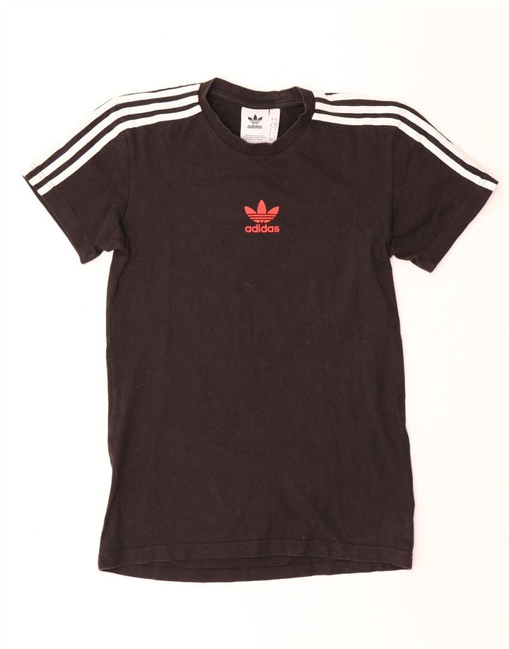 T-shirt grafica da uomo Adidas Top piccola in cotone nero