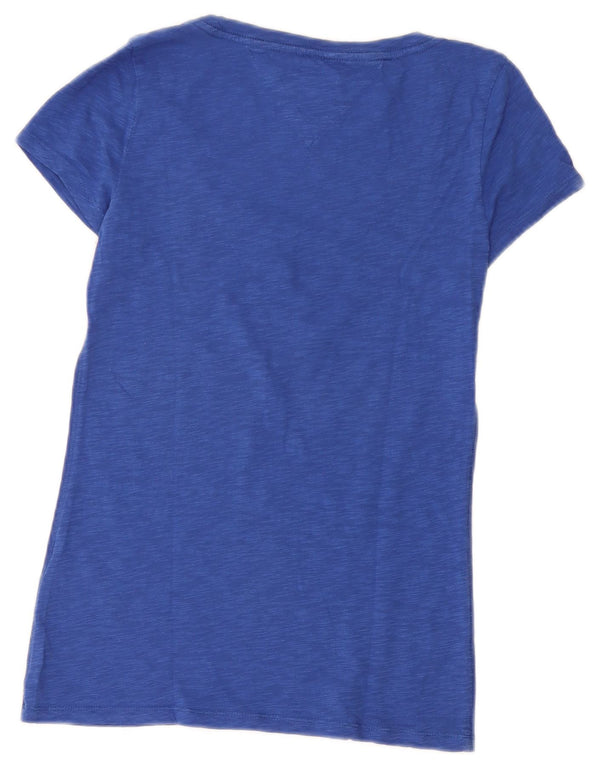 T-shirt da donna Tommy Hilfiger Top UK 8 piccolo cotone screziato blu