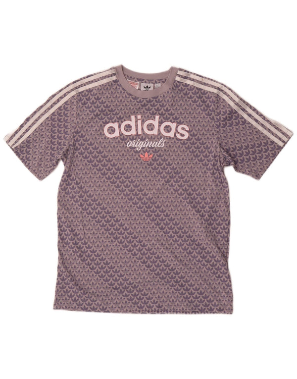 T-shirt grafica Adidas da bambino 13-14 anni in cotone grigio