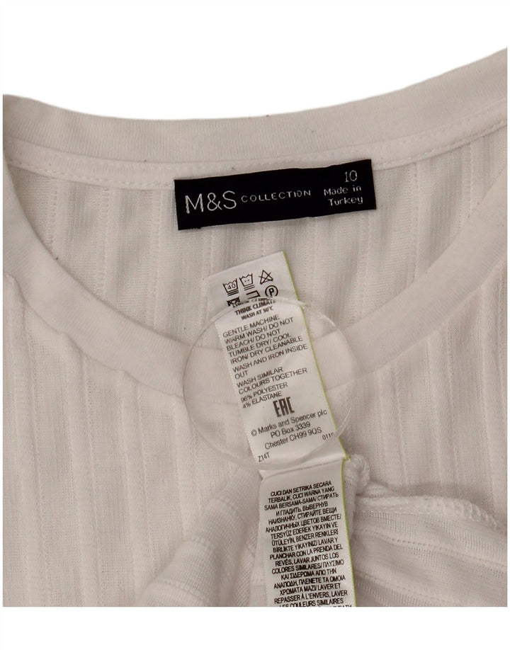 Marks & Spencer Top oversize da donna a maniche lunghe UK 10 Small Bianco