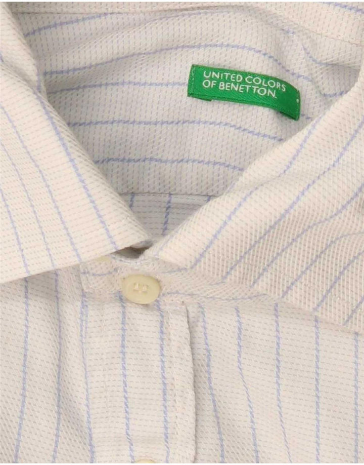 Camicia Benetton Uomo A Righe Medie Bianche